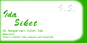 ida siket business card